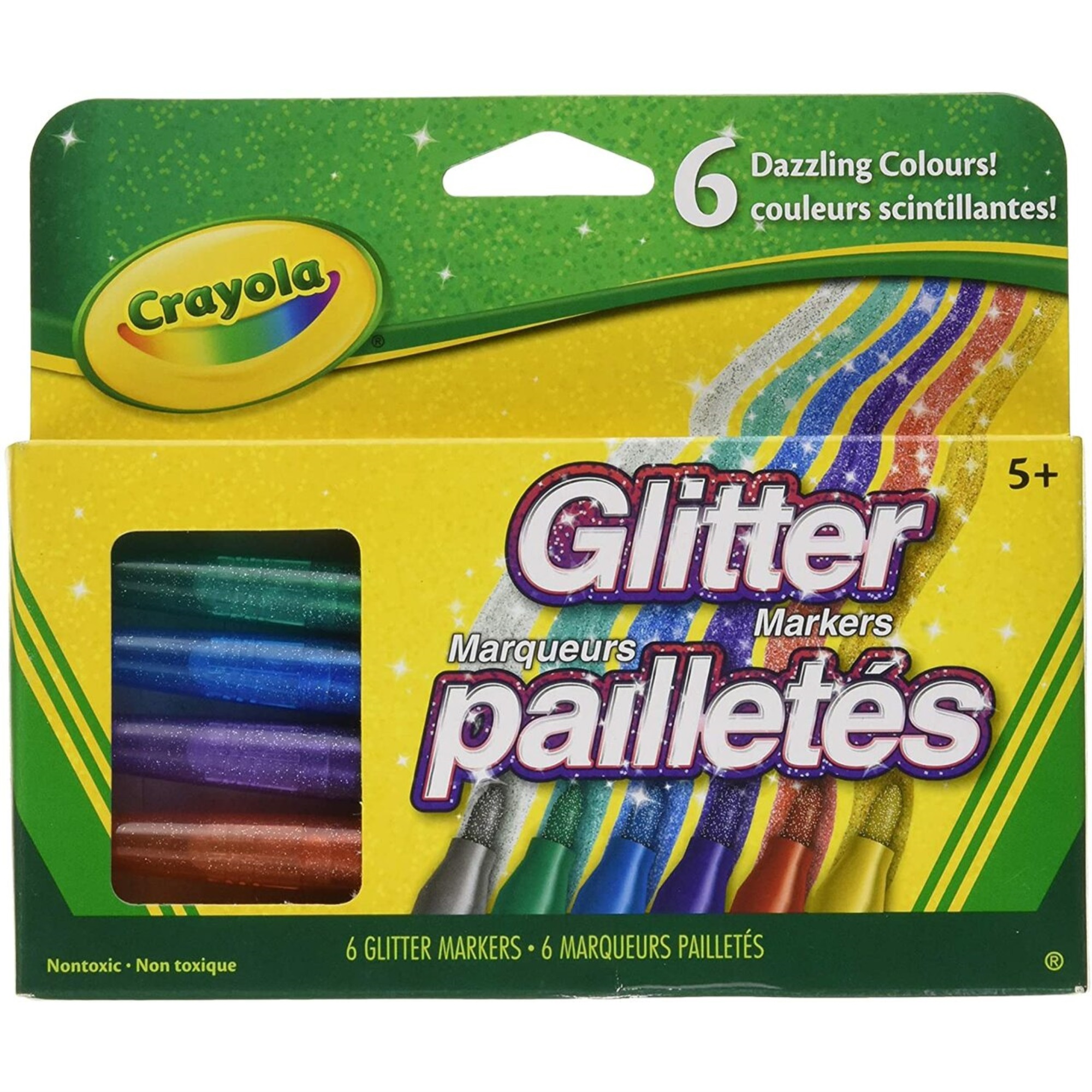 Crayola Glitter Markers, 6-Count 